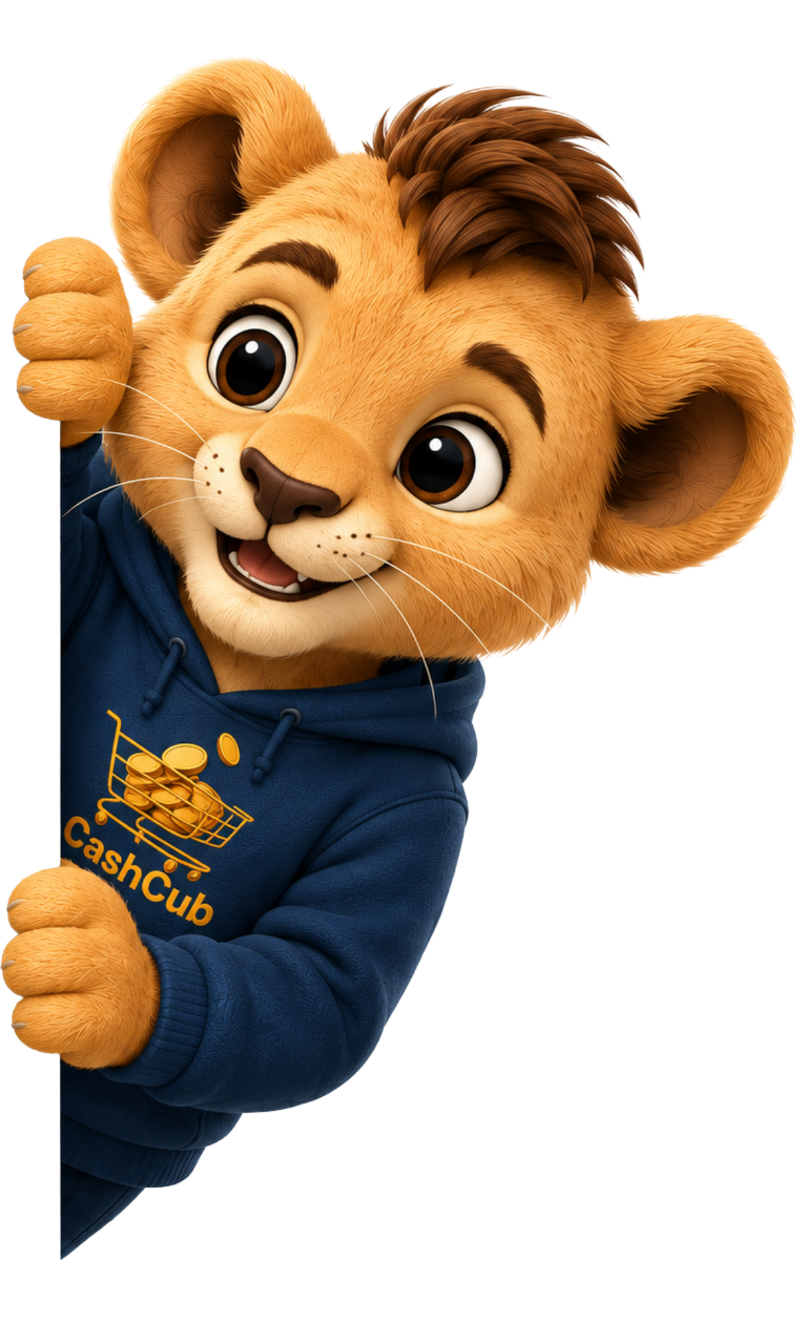 CashCub Mascot peeking